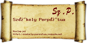 Székely Perpétua névjegykártya